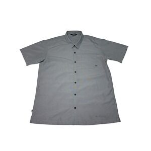 O'Neill Men's XL Gray Micro Check Short Sleeve‎ Button Down Shirt